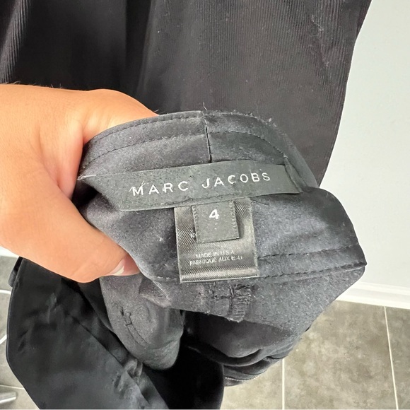 Marc Jacobs Black Button & Zipper Front 3 Pocket Shiny Pencil Skirt Size 4 - Picture 5 of 6